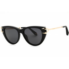 Roberto Cavalli Women's Sunglasses - Shiny Black Acetate Cat Eye Frame | SRC031 0700