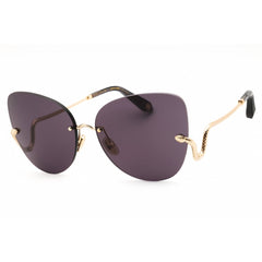 Roberto Cavalli Women's Sunglasses - Shiny Rose Gold Metal Cat Eye Frame | SRC062 0300