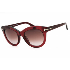 Tom Ford Women's Sunglasses - Shiny Bordeaux Acetate Cat Eye Shape Frame | FT1189 69T
