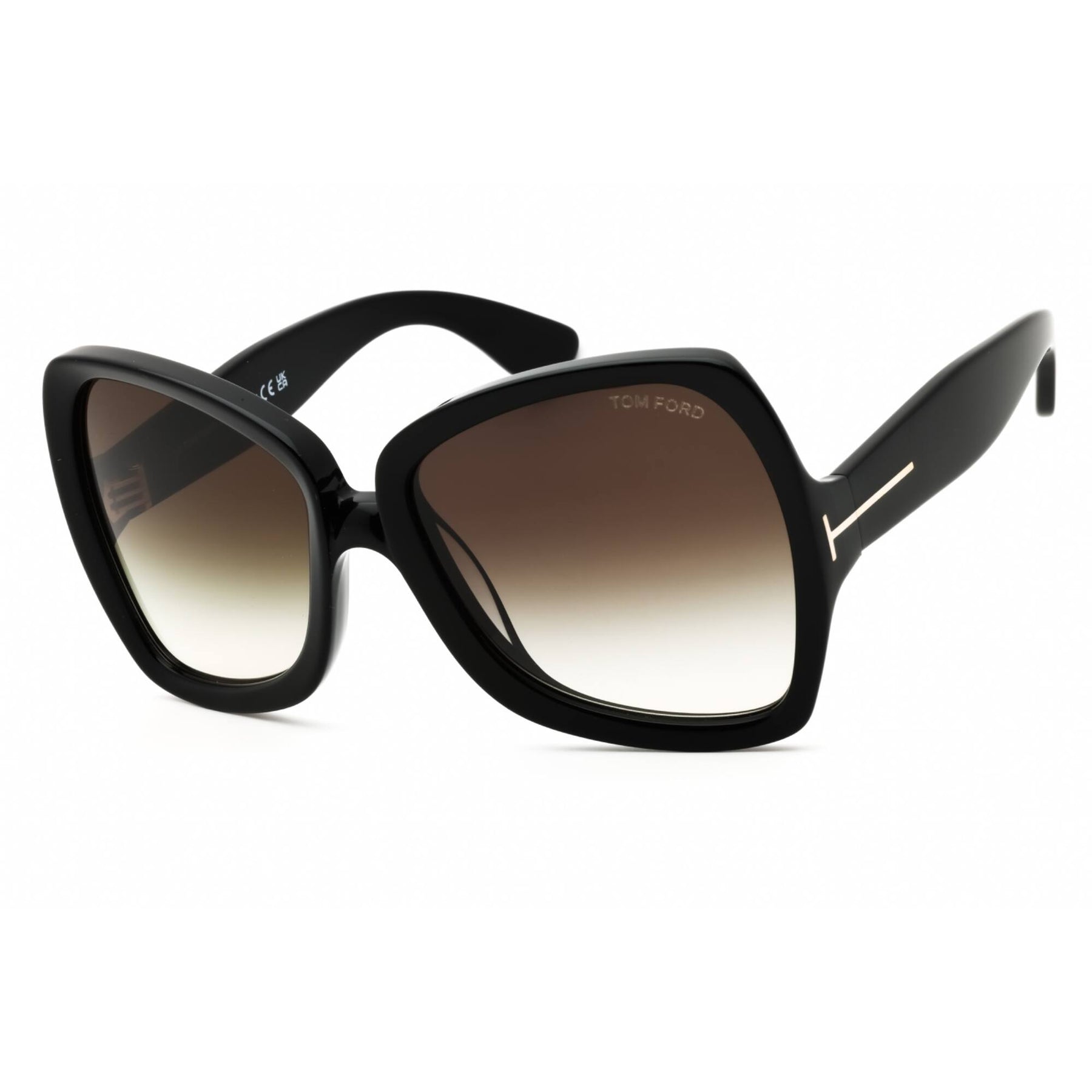 tom ford goggle sunglasses Tom Ford Women's Sunglasses - Shiny Black Acetate Butterfly Shape Frame