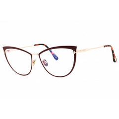 Tom Ford Women's Eyeglasses - Shiny Bordeaux Metal Cat Eye Shape Frame | FT5877-B 069
