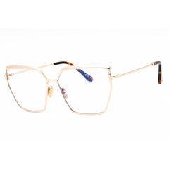 Tom Ford Women's Eyeglasses - Shiny Rose Gold Metal Cat Eye Full Rim | FT5946-B 028