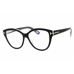 Tom Ford Women's Eyeglasses - Black/Crystal Acetate Cat Eye Full Rim | FT5954-B 003