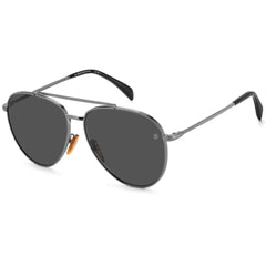 David Beckham Men's Sunglasses - Dark Rutheniun Aviator Full Rim | 1102/F/S 0KJ1/IR