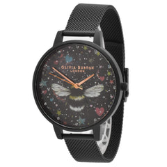 Olivia Burton Women's Watch - Night Garden Black Stainless Steel Bracelet | OB16WG87
