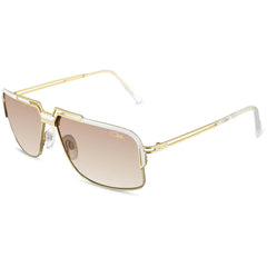 Cazal Men's Sunglasses - Gold White Full Rim Square Shape Frame Brown Lens | 9103 004