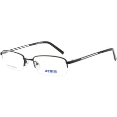 Denim Unisex Eyeglasses - Matte Black Stainless Steel Half Rim Frame | DENIM 136 0003