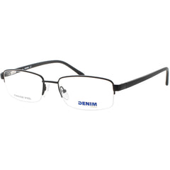 Denim Unisex Eyeglasses - Matte Black Stainless Steel Half Rim 53mm | DENIM 147 0003