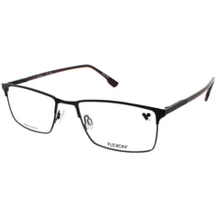 Flexon Men's Eyeglasses - Matte Black Titanium Full Rim Rectangular Frame | E1129 002