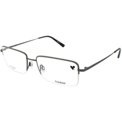 Flexon Men's Eyeglasses - Satin Gunmetal Titanium Half Rim Rectangular | H6073 070