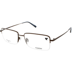 Flexon Men's Eyeglasses - Satin Navy Titanium Half Rim Rectangular 56mm | H6073 414