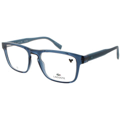 Lacoste Men's Eyeglasses - Transparent Blue Acetate Full Rim Square Frame | L2972 410