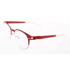 Mykita Unisex Eyeglasses - Red/Tan Metal Full Rim Square Frame | NO1-DINAH-RED/TAN