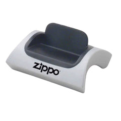 Zippo Lighter Display Base - Black and Silver Angled Inset Magnetic Plastic | 142226