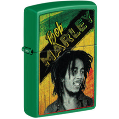 Zippo Windproof Lighter - Grass Green Matte Bob Marley in Color Image Design | 46152