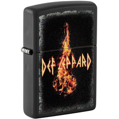 Zippo Windproof Lighter - Def Leppard Band Logo Classic Black Matte Finish | 46153