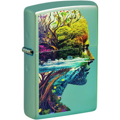 Zippo Windproof Lighter - One with Nature Design Classic High Polish Green | 46233