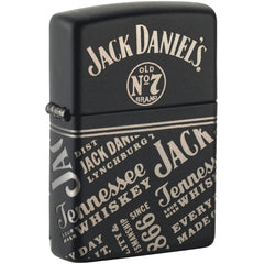 Zippo Windproof Lighter - Jack Daniel's No. 7 Design Classic Black Matte | 46279