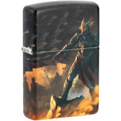 Zippo Windproof Lighter - Knight and Ferocious Dragon Design in 540 Color | 46284