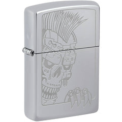 Zippo Windproof Lighter - Mohawk Skull Design classic High Polish Chrome | 46426
