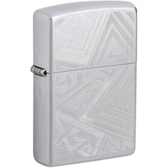 Zippo Windproof Lighter - Auto Engraved Which Way Design Classic Satin Chrome | 46481