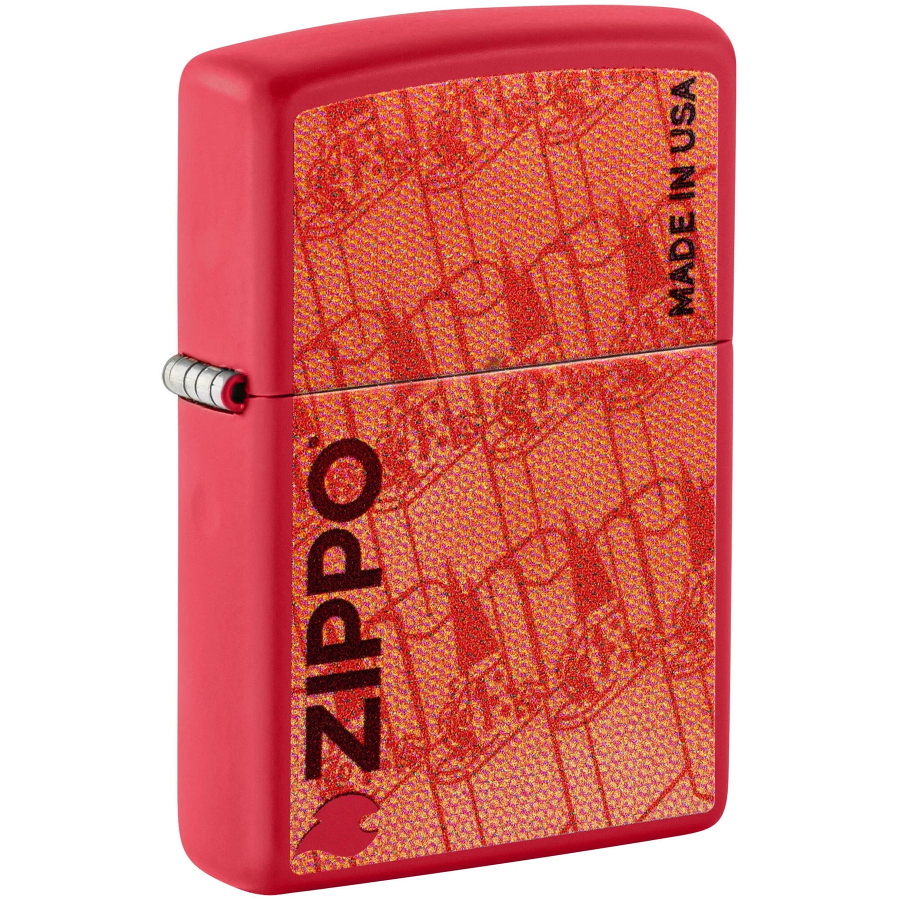 Zippo Windproof Lighter - Color Image Made in USA Design Vivid Red 