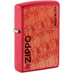 Zippo Windproof Lighter - Color Image Made in USA Design Vivid Red Matte | 46487