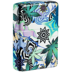 Zippo Windproof Lighter - Abstract Cannabis Leaves Design 540 Color Finish | 46562