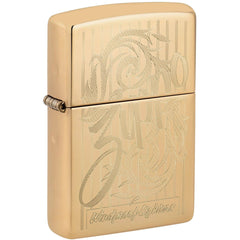 Zippo Windproof Lighter - Swirling Filigree Design Classic High Polish Brass | 46568