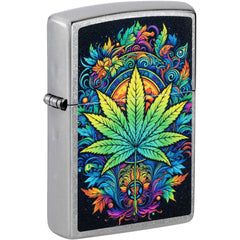 Zippo Windproof Lighter - Captivating Cannabis Design Intricate Multi Color | 46575