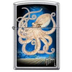 Zippo Windproof Pocket Lighter - Guy Harvey Octopus Design Street Chrome Finish| 46729