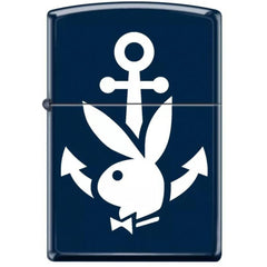 Zippo Windproof Pocket Lighter - Playboy Design Metal Navy Blue Matte Finish | 46732