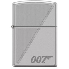 Zippo Windproof Pocket Lighter - James Bond 007 Design Silver Satin Chrome | 46736