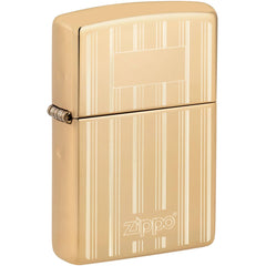 Zippo Windproof Pocket Lighter - Sophistiated Pinstripes High Polish Brass | 46011