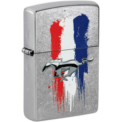 Zippo Windproof Lighter - Ford Mustang Logo in Classic Street Chrome Finish | 46221