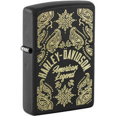 Zippo Windproof Pocket Lighter - Harley-Davidson Classic Black Matte Finish | 46680