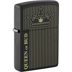 Zippo Windproof Lighter - Laser Engraved Queen Of Bud Design Black Matte | 46683