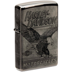 Zippo Windproof Lighter - Harley-Davidson Vintage Eagle High Polish Black | 48360