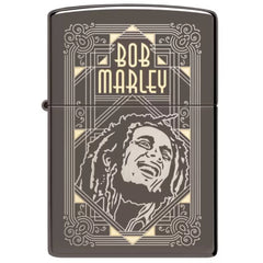 Zippo Windproof Pocket Lighter - Bob Marley Classic Black Ice Finish Metal | 49825