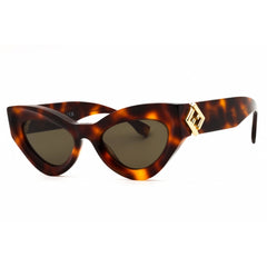 Fendi Women's Sunglasses - Blonde Havana Acetate Full Rim Cat Eye Frame | FE40146I 53N