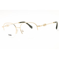 Fendi Unisex Eyeglasses - Gold Metal Half Rim Frame Clear Demo Lens | FE50104F 032