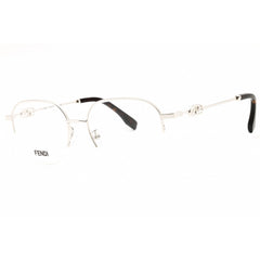 Fendi Unisex Eyeglasses - Shiny Palladium Metal Half Rim Round Frame | FE50104F 016