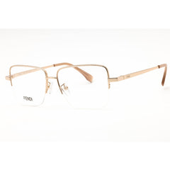 Fendi Unisex Eyeglasses - Shiny Rose Gold Metal Half Rim Cat Eye Frame | FE50107F 028