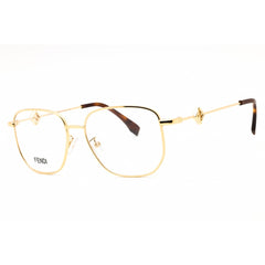 Fendi Unisex Eyeglasses - Shiny Endura Gold Metal Full Rim Irregular | FE50111F 030