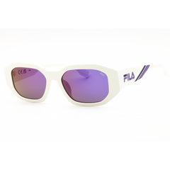 Fila Women's Sunglasses - Shiny Snow White Acetate Full Rim Oval Frame | SFI315 847X
