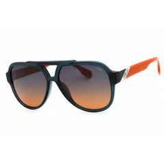 Fila Men's Sunglasses - Transparent Dark Blue Green Acetate Aviator | SFI459 0J80