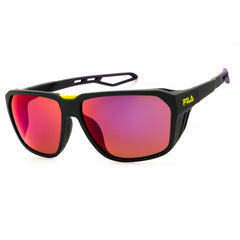 Fila Men's Sunglasses - Matte Grey/Yellow Acetate Full Rim Rectangular | SFI722 507X