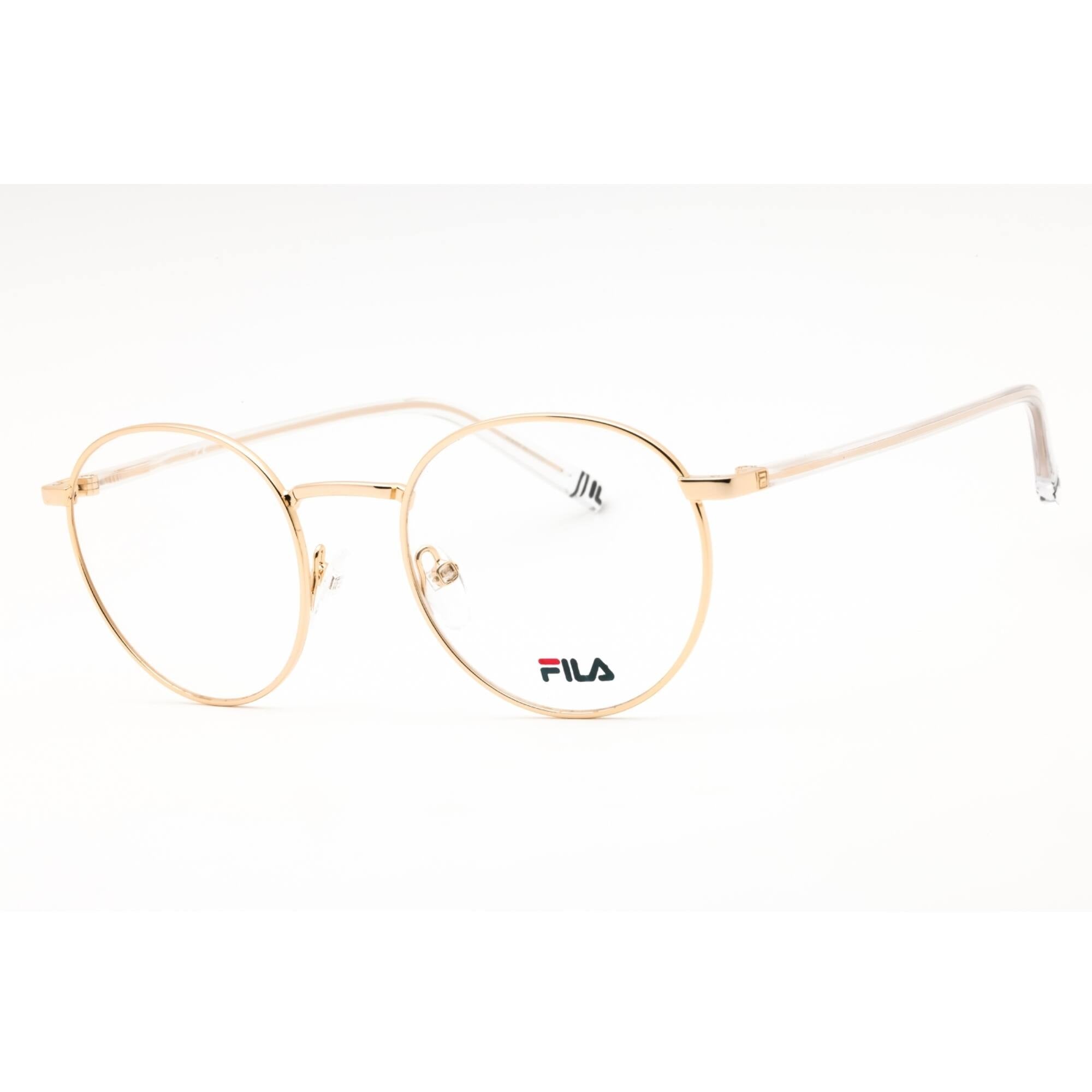 Fila Unisex Eyeglasses - Shiny Rose Gold Metal Full Rim Round Frame