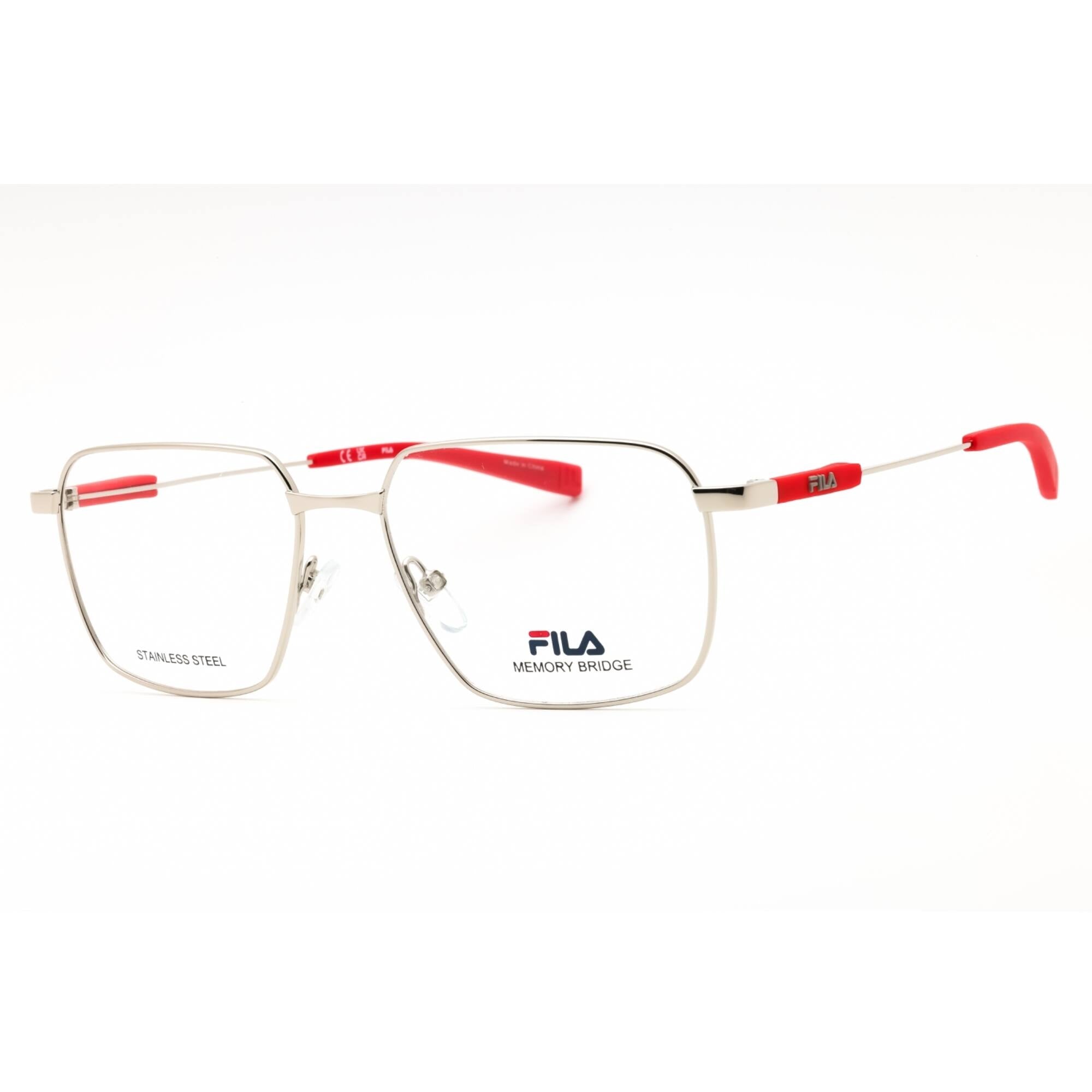 Fila Men's Eyeglasses - Shiny Palladium Metal Full Rim Square Frame
