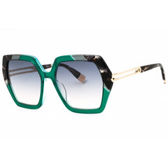 Furla Women's Sunglasses - Dark Green/Light Green Acetate Oversized | SFU684 0Z48